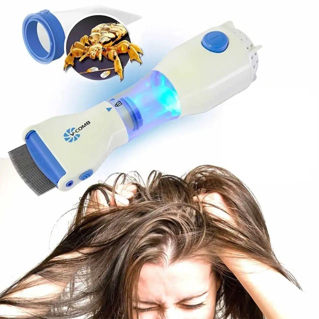 Original New V Comb Head Lice Machine With 4 Filter - Electronic Head Lice Removal Machine - Eggs Remover Hair Vacuums Machine for lice