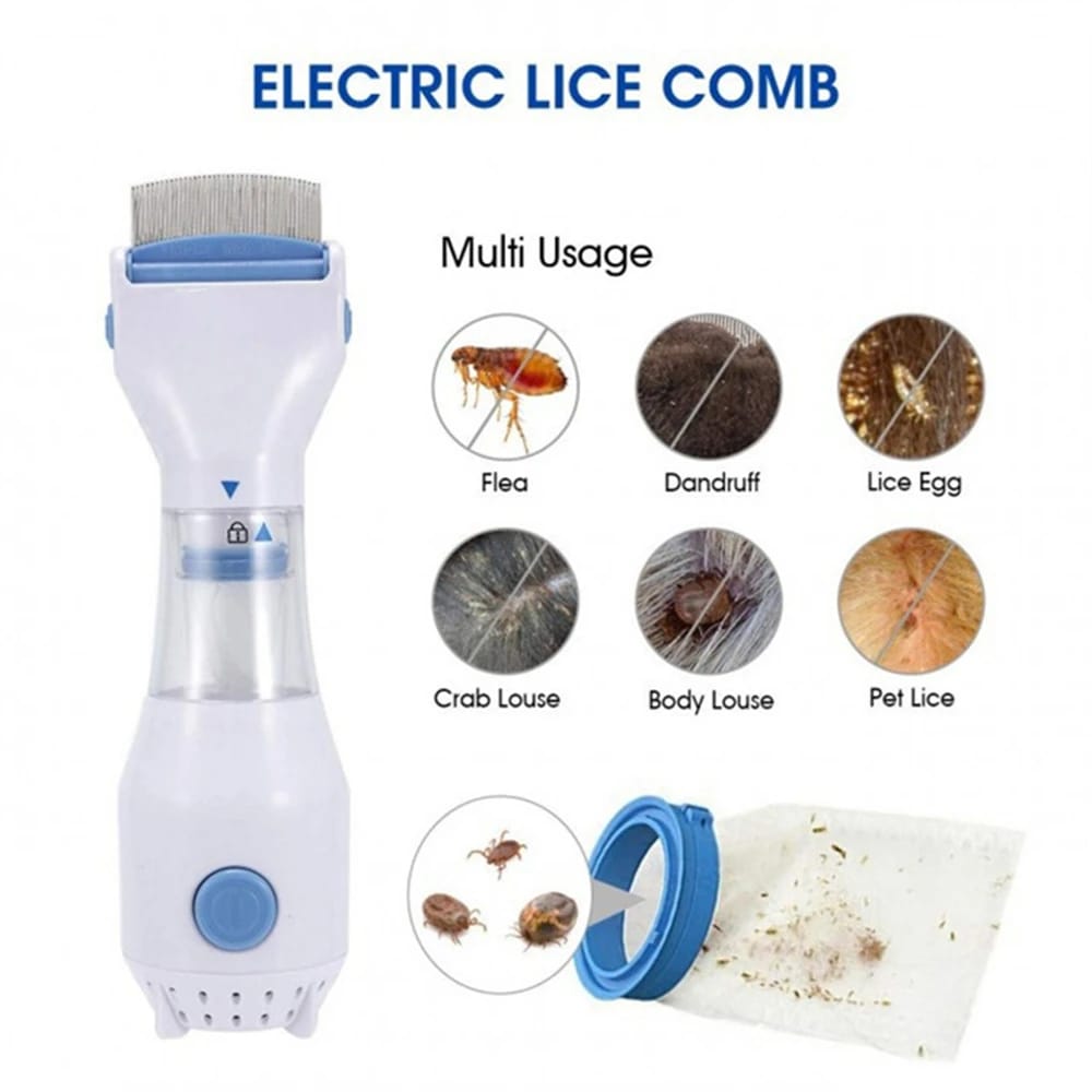 Original New V Comb Head Lice Machine With 4 Filter - Electronic Head Lice Removal Machine - Eggs Remover Hair Vacuums Machine for lice