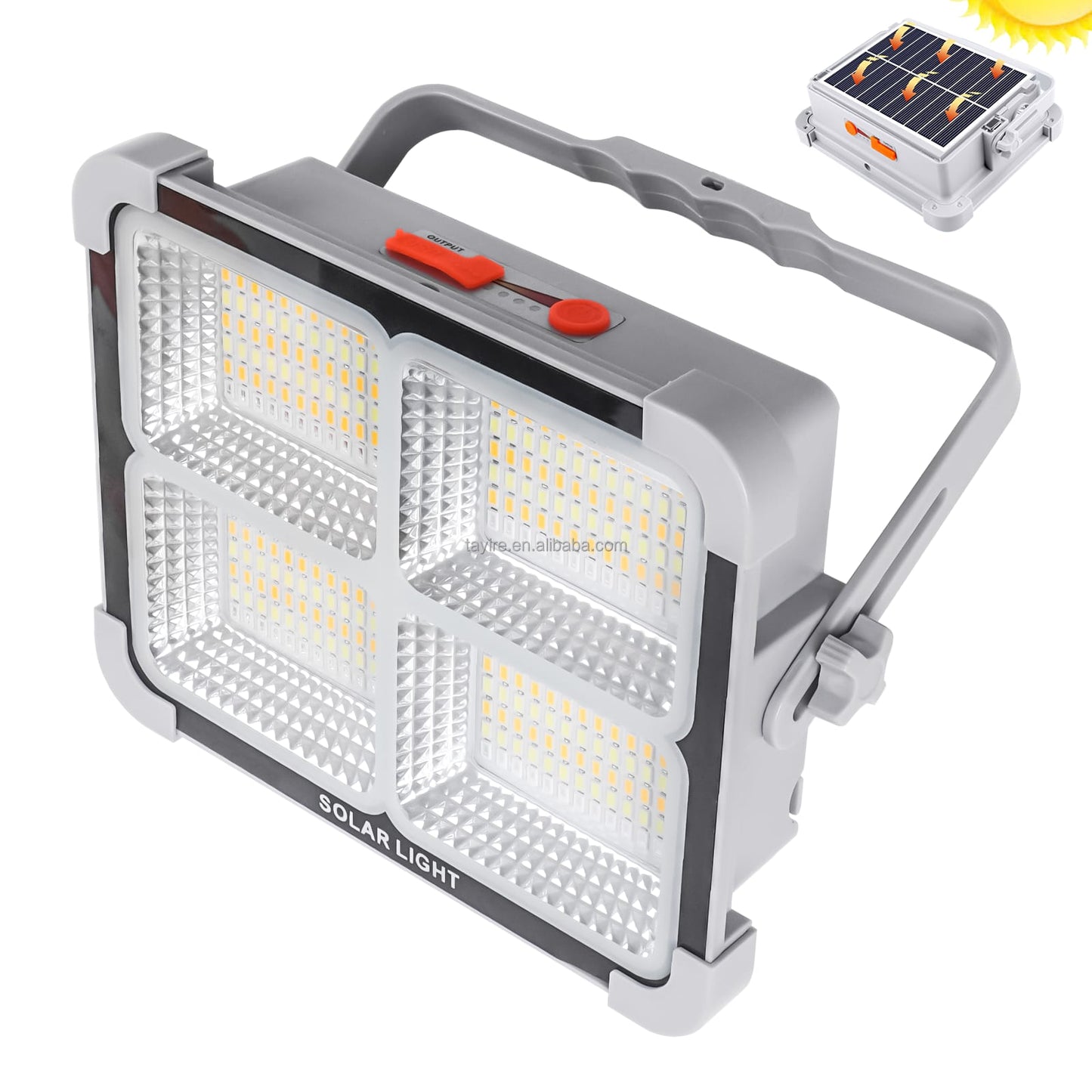 800Watt Solar LED Light with 50000MAH Solar Power Bank , 4 Modes, Waterproof, Portable Solar Power Outdoor Working Light