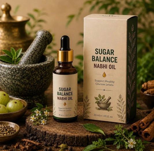 Original Sugar Balance Herbal Nabhi Oil 30ml | Nabhi Wellness Care for Healthy Glucose Support